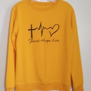 Crew neck lightweight graphic sweater women's size large EUC